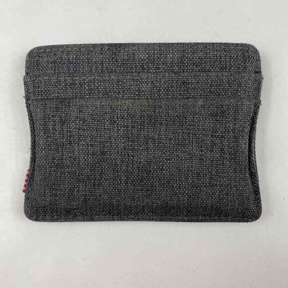 Herschel Slot Card Holder Case Wallet Gray Denim Canvas - Picture 2 of 7